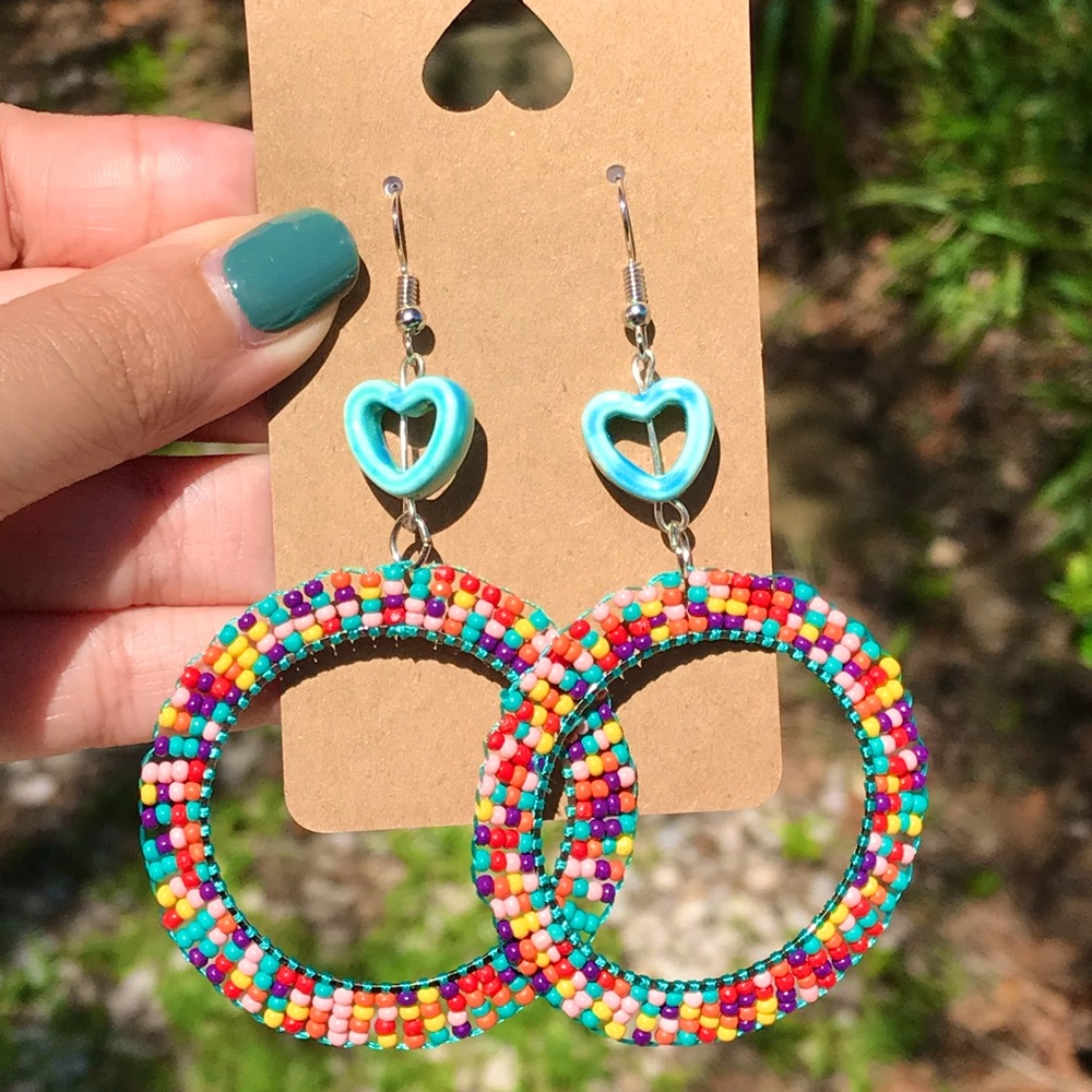 Handmade Multicolored Beaded Earrings 🎨